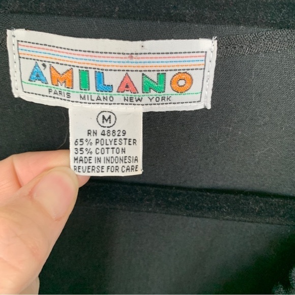 A’Milano Vintage Black Scalloped Edge Vest size M - Picture 2 of 7